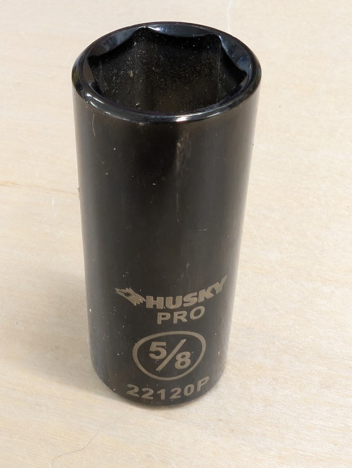 Husky Pro Black Chrome Socket 5/8" SAE 22120P Deep 6 Point 3/8" Drive
