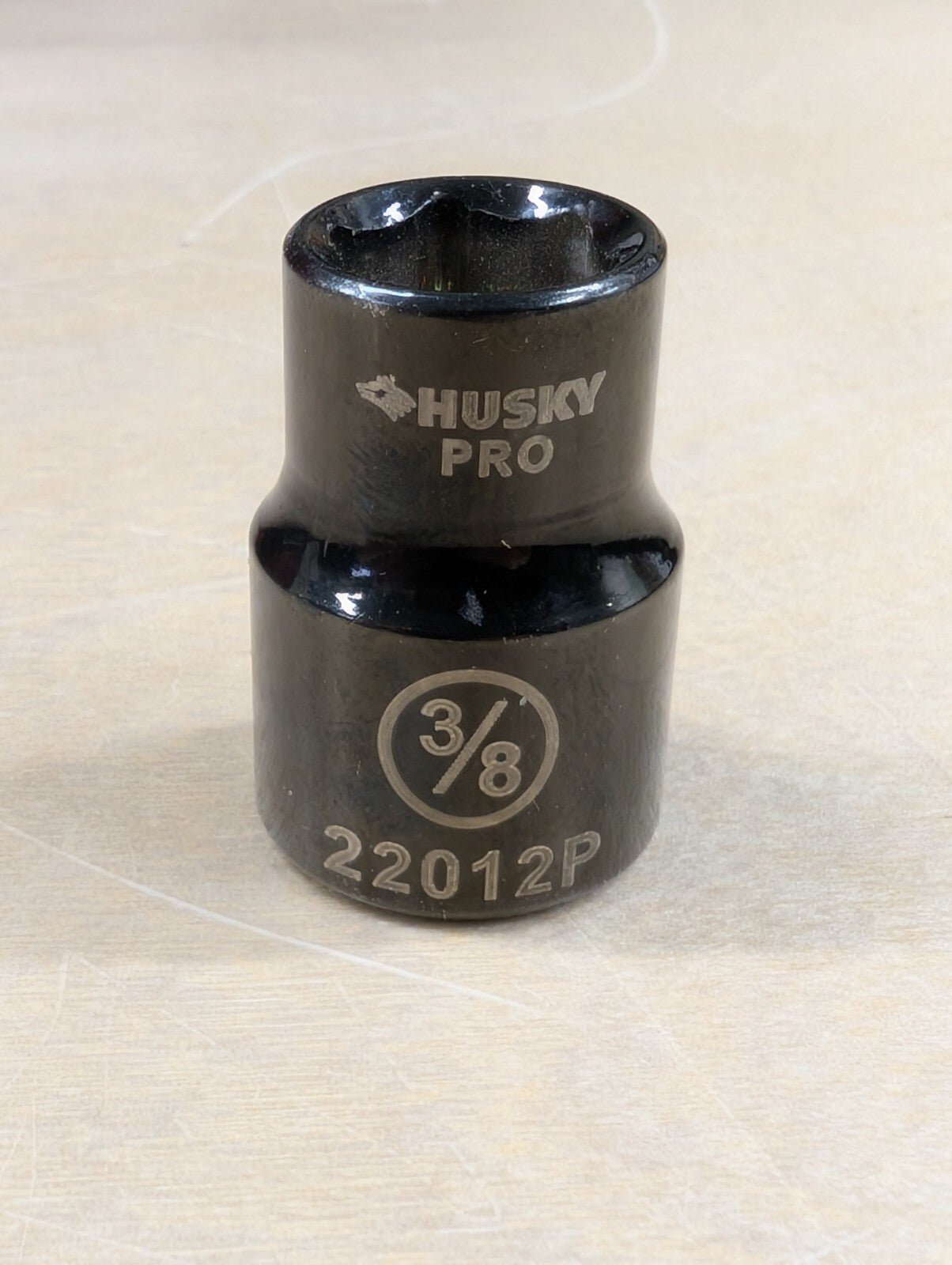 Husky Pro Black Chrome Socket 3/8" SAE 22012P Shallow 6 Point 3/8" Drive