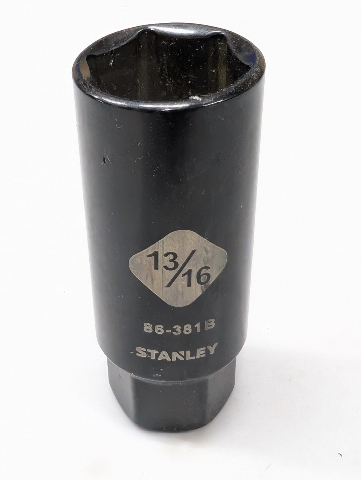 Stanley Black Chrome 13/16" Spark Plug 3/8" Drive Deep Socket 86-381B Laser
