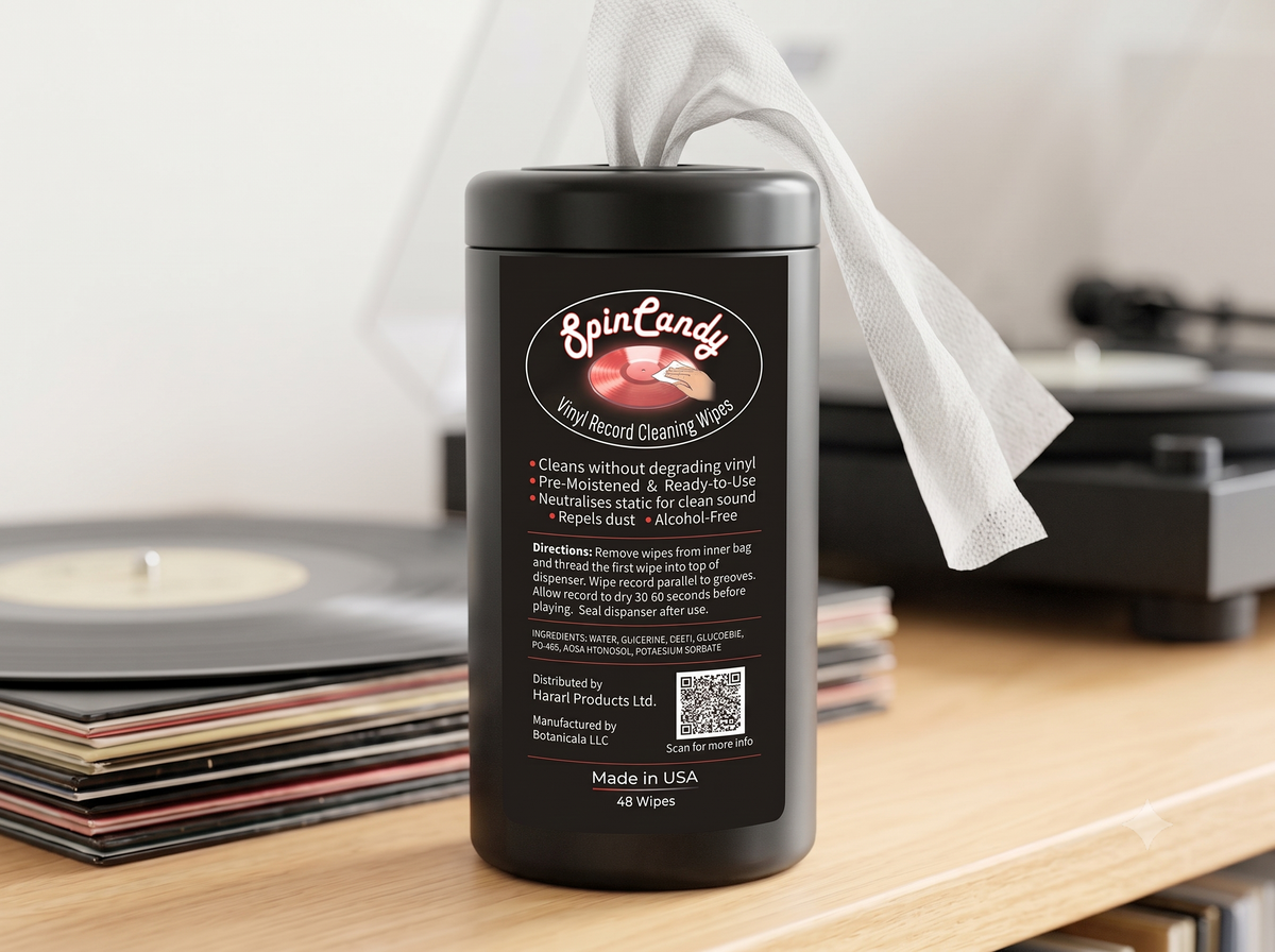 Vinyl Record Cleaning Pre-Moistened Wipes 48 Count by SpinCandy