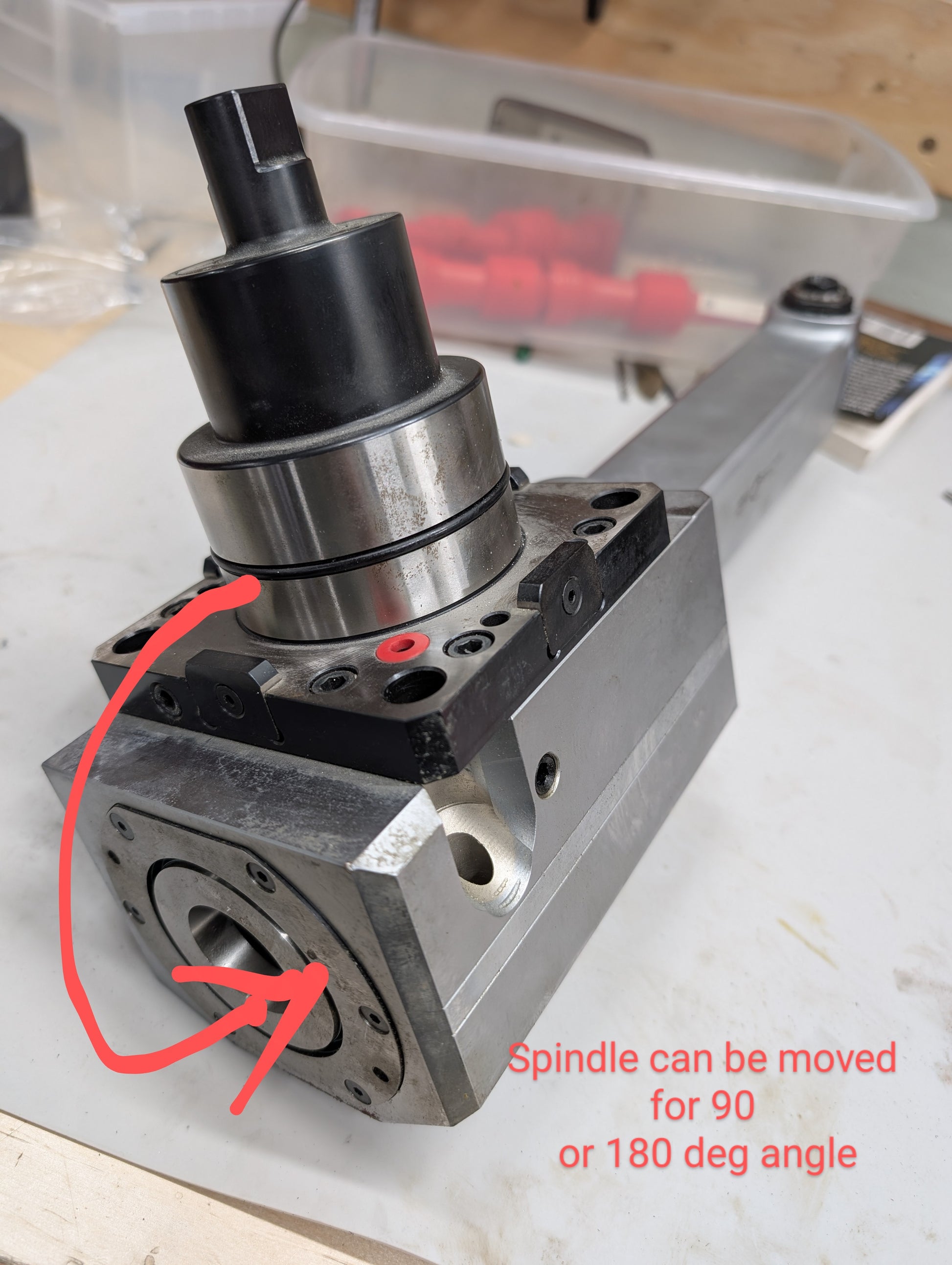 Alberti T90-1.5 Parallel Offset Angle Head R=250 Smart Change ER16 CNC Milling