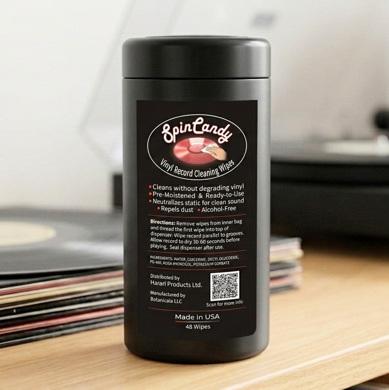 SpinCandy™ Vinyl Record Cleaning Pre-Moistened Wipes 48 Count