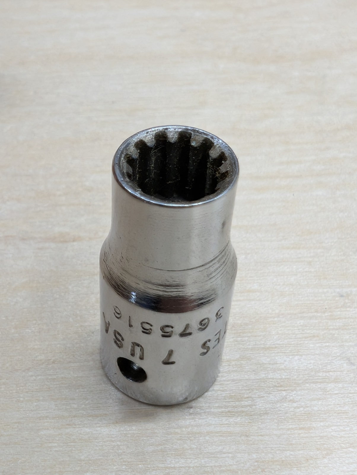 Snap-On Tools USA 1/4" Drive SAE #7, 7/32" Shallow SPLINE Socket TES7