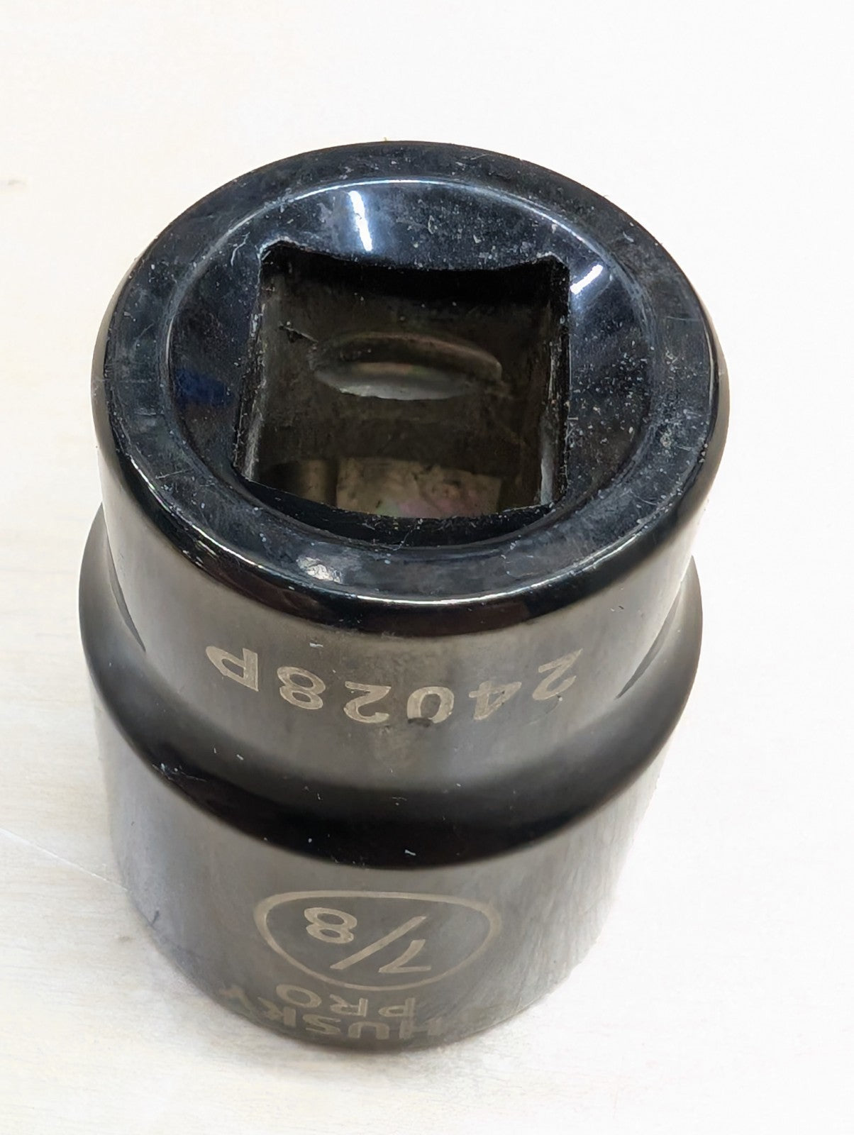 Husky Pro Black Chrome Socket 7/8" SAE 24028P Shallow 6 Point 1/2" Drive