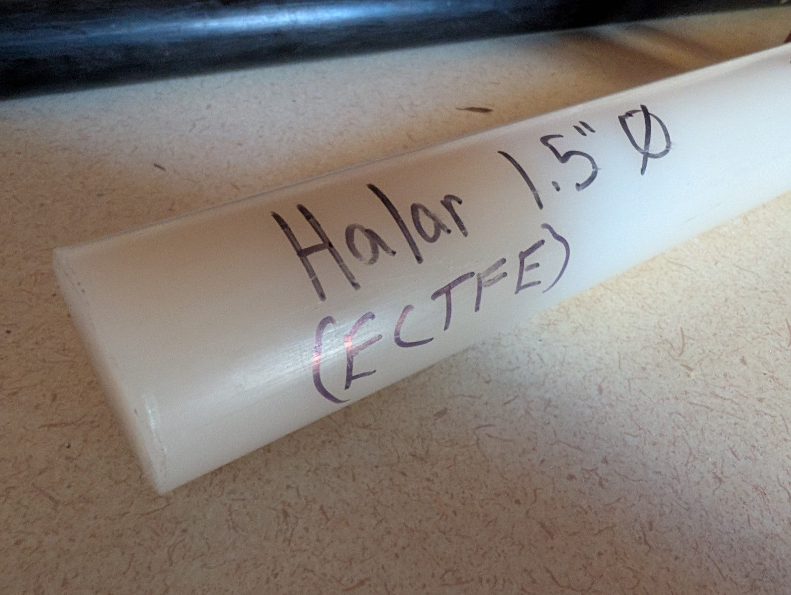 Halar ECTFE 740 Rod Natural 1 1/2" dia 1.5 12" length 1 Ft Teflon+