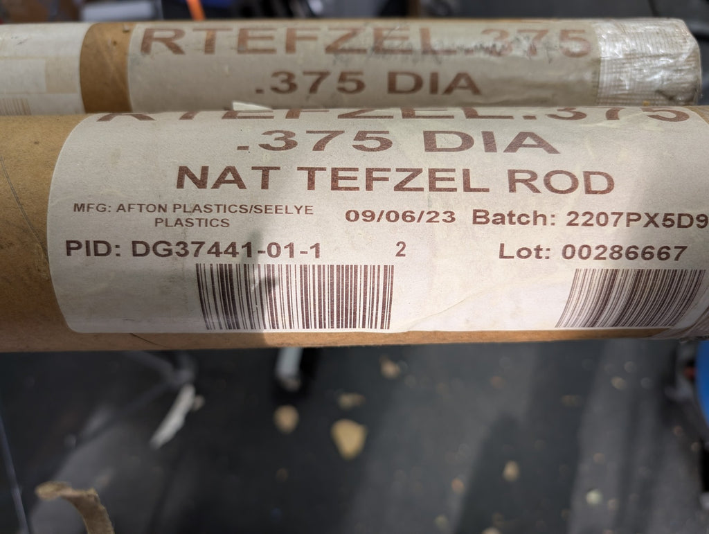 TEFZEL ETFE Natural White Rod 3/8 .375" Diameter x 3' Length New