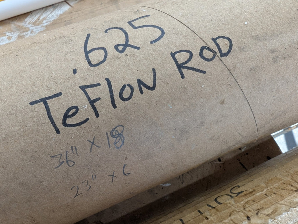 Teflon PTFE Virgin White Rods 5/8" .625" Diameter x 36" Length