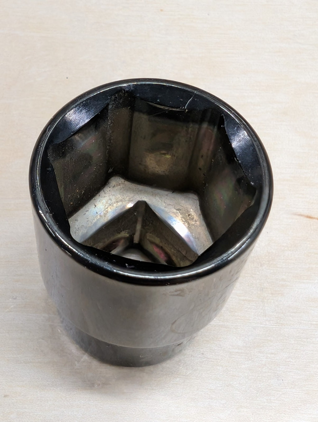 Husky Pro Black Chrome Socket 7/8" SAE 24028P Shallow 6 Point 1/2" Drive