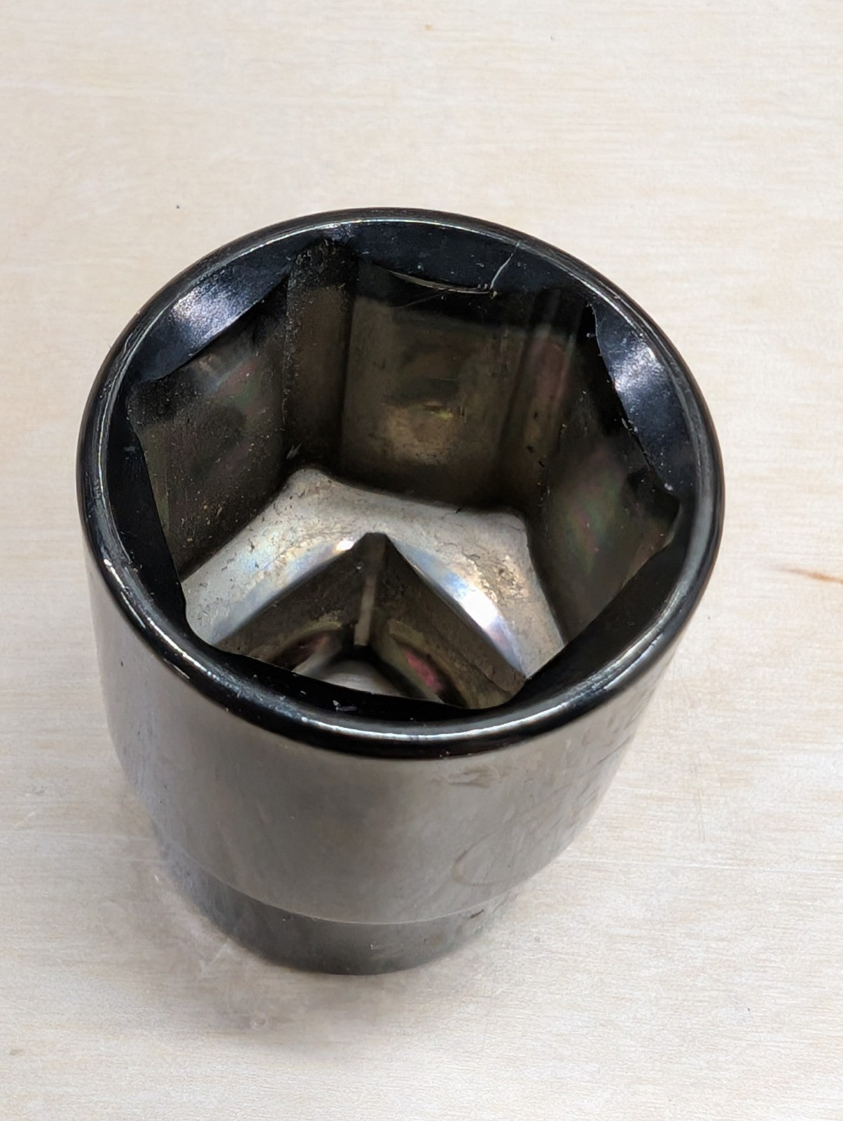 Husky Pro Black Chrome Socket 7/8" SAE 24028P Shallow 6 Point 1/2" Drive