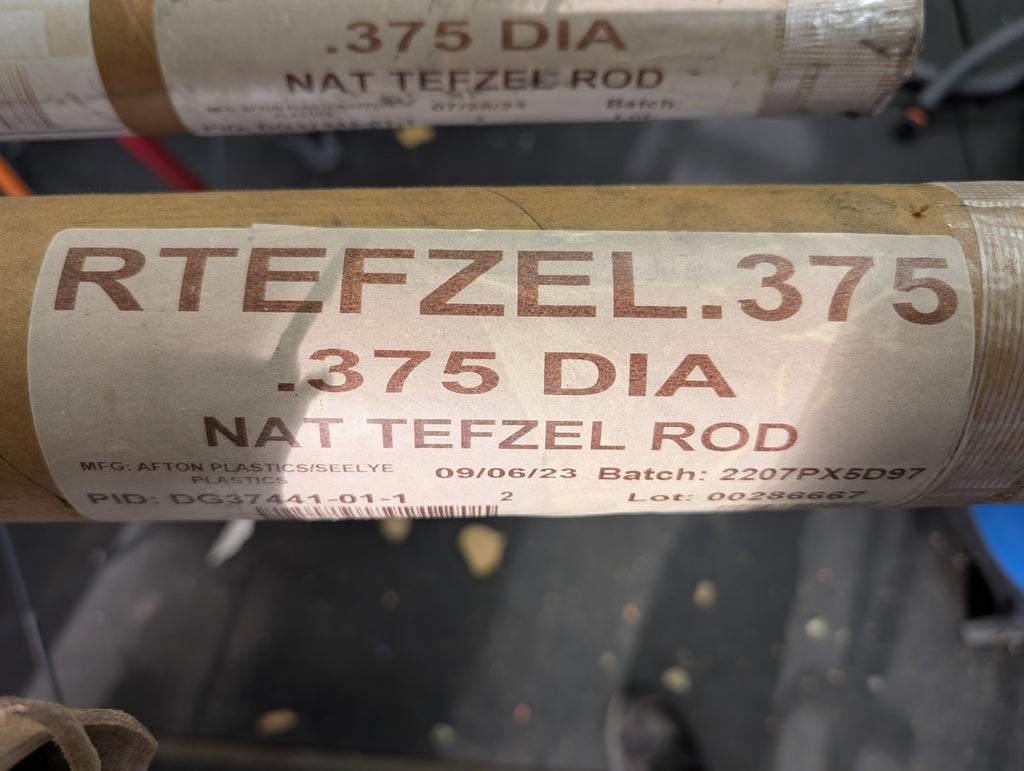 TEFZEL ETFE Natural White Rod 3/8 .375" Diameter x 3' Length New