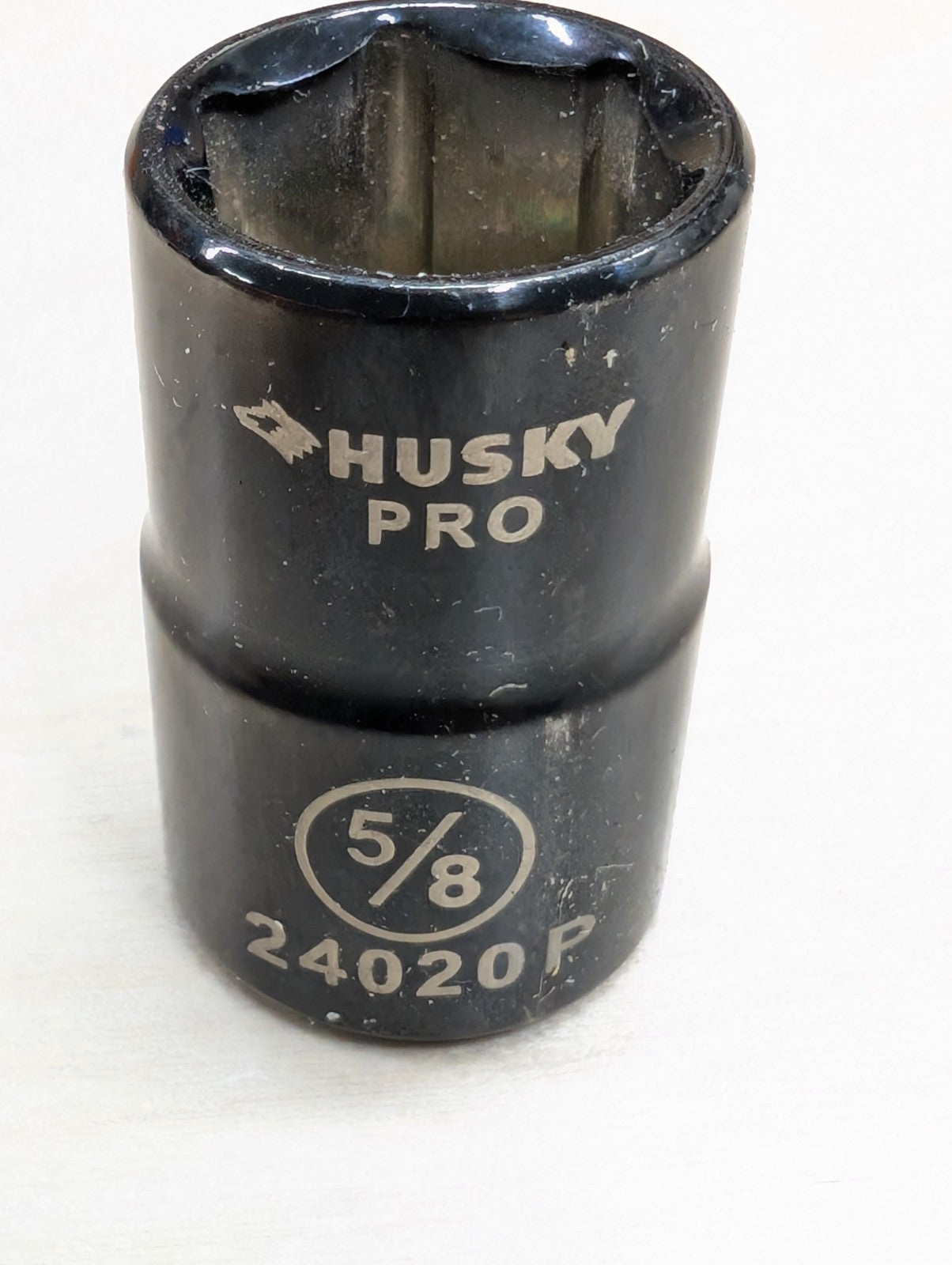 Husky Pro Black Chrome Socket 5/8" SAE 24020P Shallow 6 Point 1/2" Drive